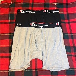 Champion Men's Black and Gray Boxer Briefs
